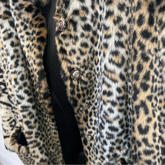 NWT MARCIANO GUESS - WOMENS LEOPARD FAUX FUR COAT - Picture 10 of 14